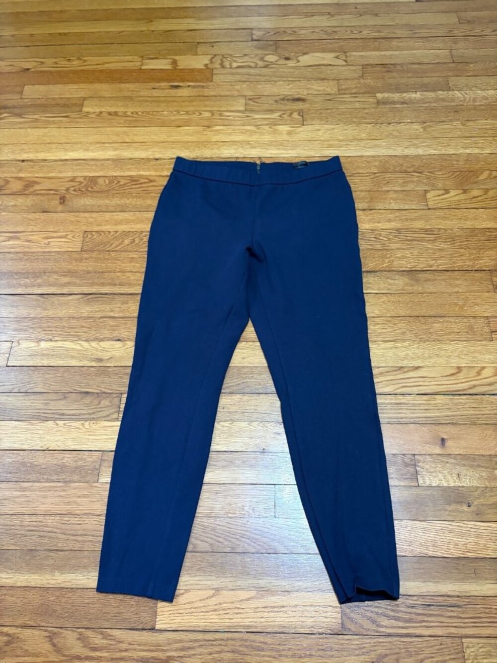 J. Crew Womens Any Day Pants Size XLT XL Tall Navy Blue Back Zip Skinny Ankle